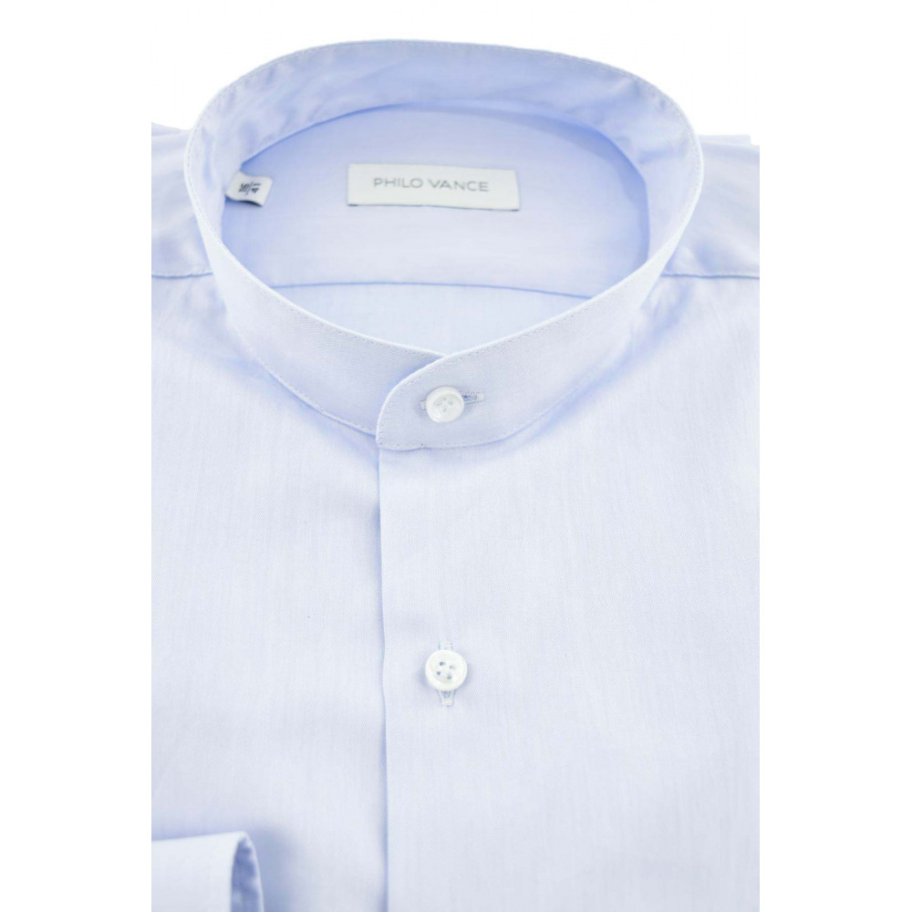 Men's Shirt with Mandarin Collar Slimfit Poplin Filafil - Philo Vance - Terminillo Slim