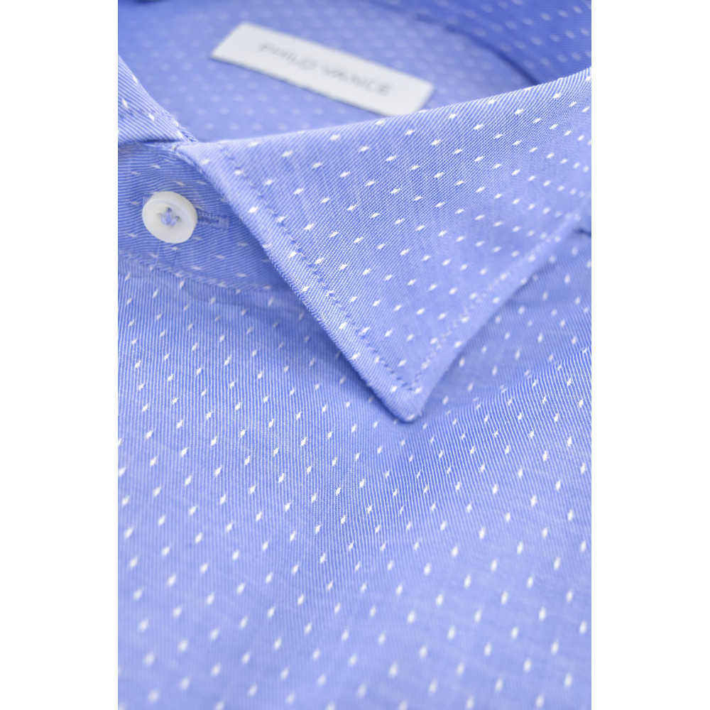Men's Shirt Spread Collar Slimfit Small Polka Dots - Philo Vance - Metz Slim