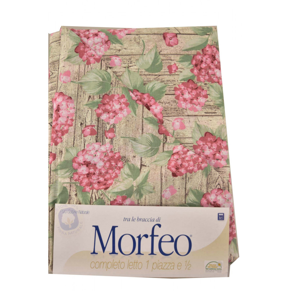 Full Sheets and a Half Square Print Hydrangeas Under the Corners Pure Cotton - Morpheus