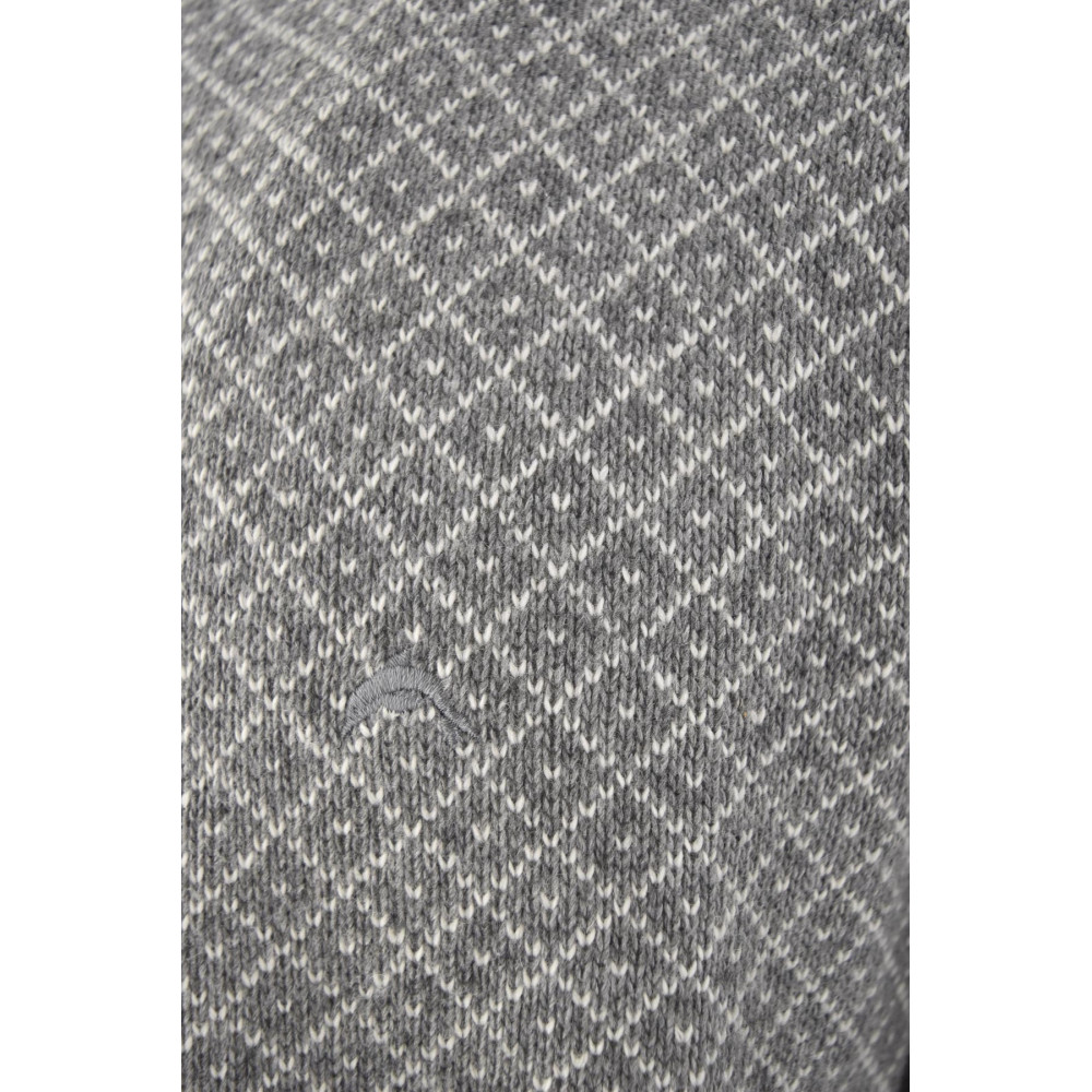 Herren-Pullover mit Rundhalsausschnitt und geometrischem Muster aus gemischtem Kaschmir