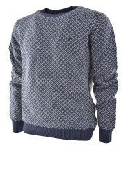 Suéter de cuello redondo para hombre Estampado geométrico mixto de cachemir