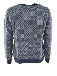 Men's Crew Neck Sweater Mixed Cashmere Geometric Pattern