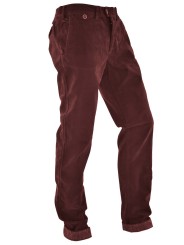 Pantaloni Uomo Velluto Costine Casual Tasche Laterali Chino