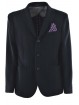 Men's Slimfit Jacket in Blue Boiled Wool Cloth with handkerchief - Radical Chic