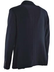 Herren Slimfit Jacke aus blau gekochtem Wolltuch mit Taschentuch - Radical Chic