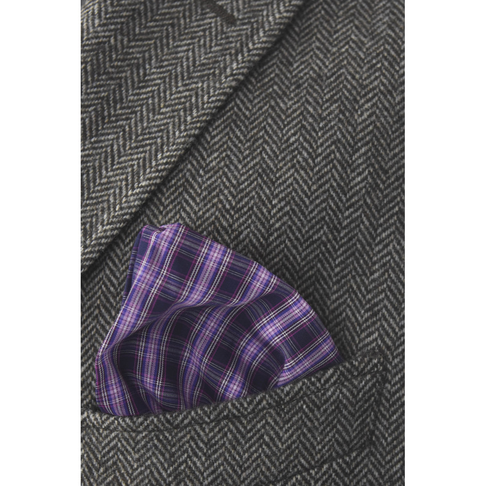 Men's Classic Wool Herringbone Beige Jacket with handkerchief