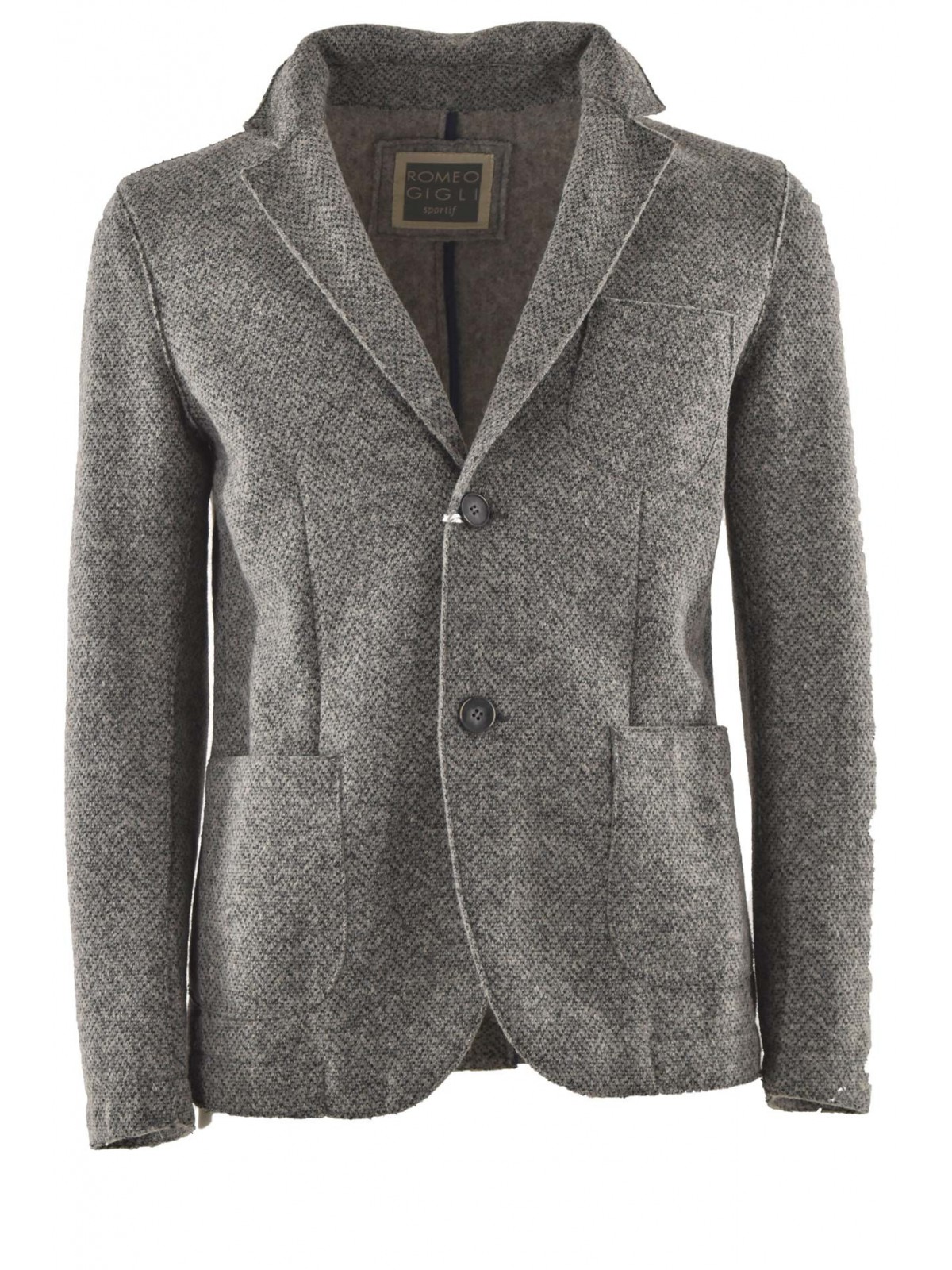 Jacket Mens Grey Deconstructed Slimfitt Woolen Cloth