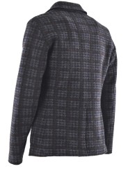 Men's Deconstructed Slimfit Jacket Wool Cloth Checks Blue Red