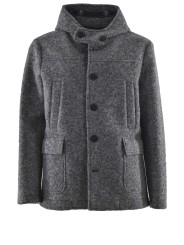 Men's Parka Jacket Gray Wool Cloth