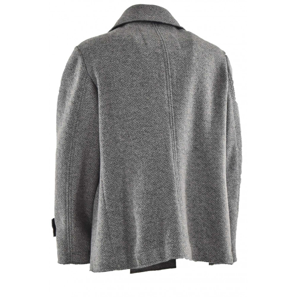 Double-Breasted Man Jacket in Gray Wool Cloth