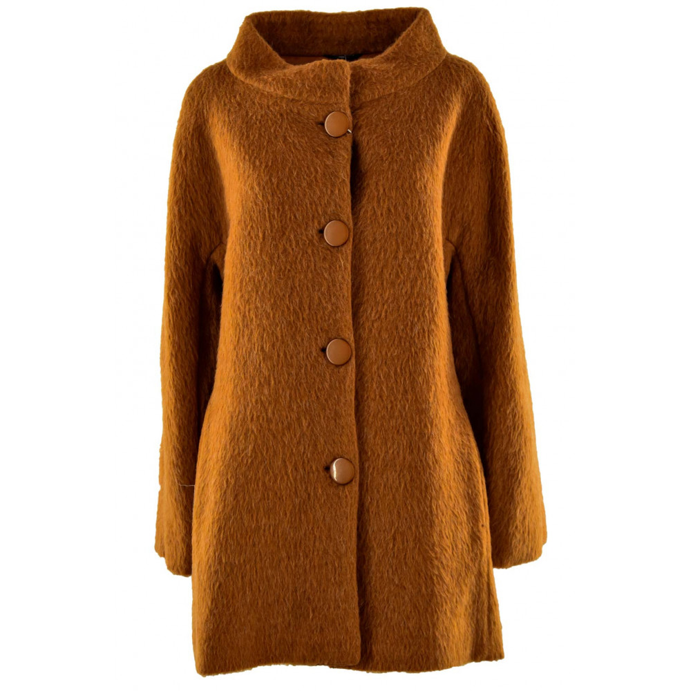 The Long Coat Woman 46 L Cloth Green Wool Montereggi