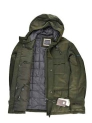 Eco Down Jacket Man Shorts mit Kapuze und Fronttaschen