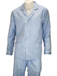 Pijamas de Hombre Clásico Frente Abierto de la Tela de Algodón y Franela - Grino