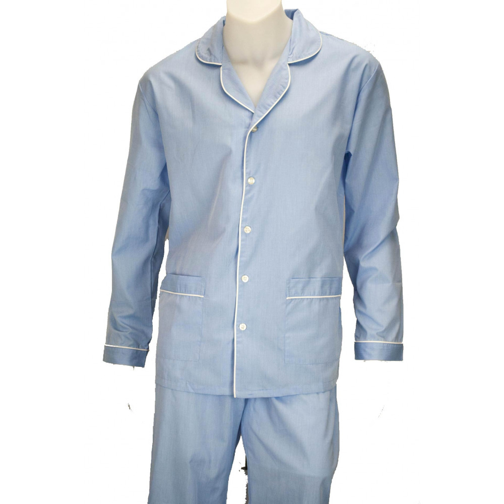 Pajamas Classic Man Open Front Fabric Cotton and Flannel - Grino