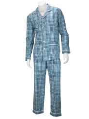 Pyjama Klassisch, Mann, Geöffnet Vor-Stoff, Baumwolle und Flanell - Grino