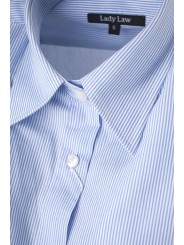 Women's shirt Classic Striping Blue on White Cotton Poplin - fit screwed