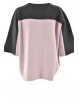 Sweater Women's Oversized short Sleeves two-tone Wool cashmere