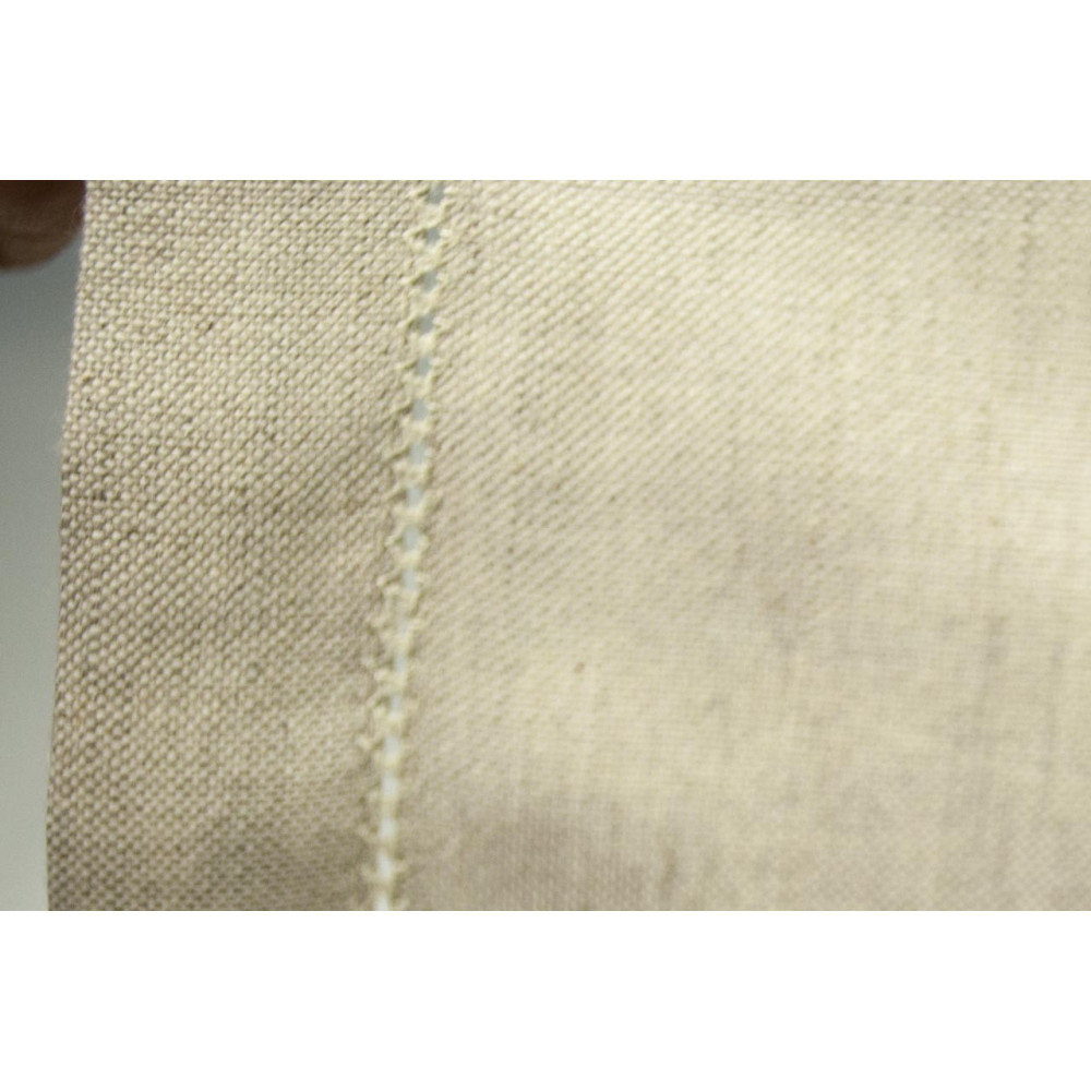Rectangular Tablecloth x12 Ecru Medieval Canvas MistoLino 180x250 ref. Hemstitch without napkins