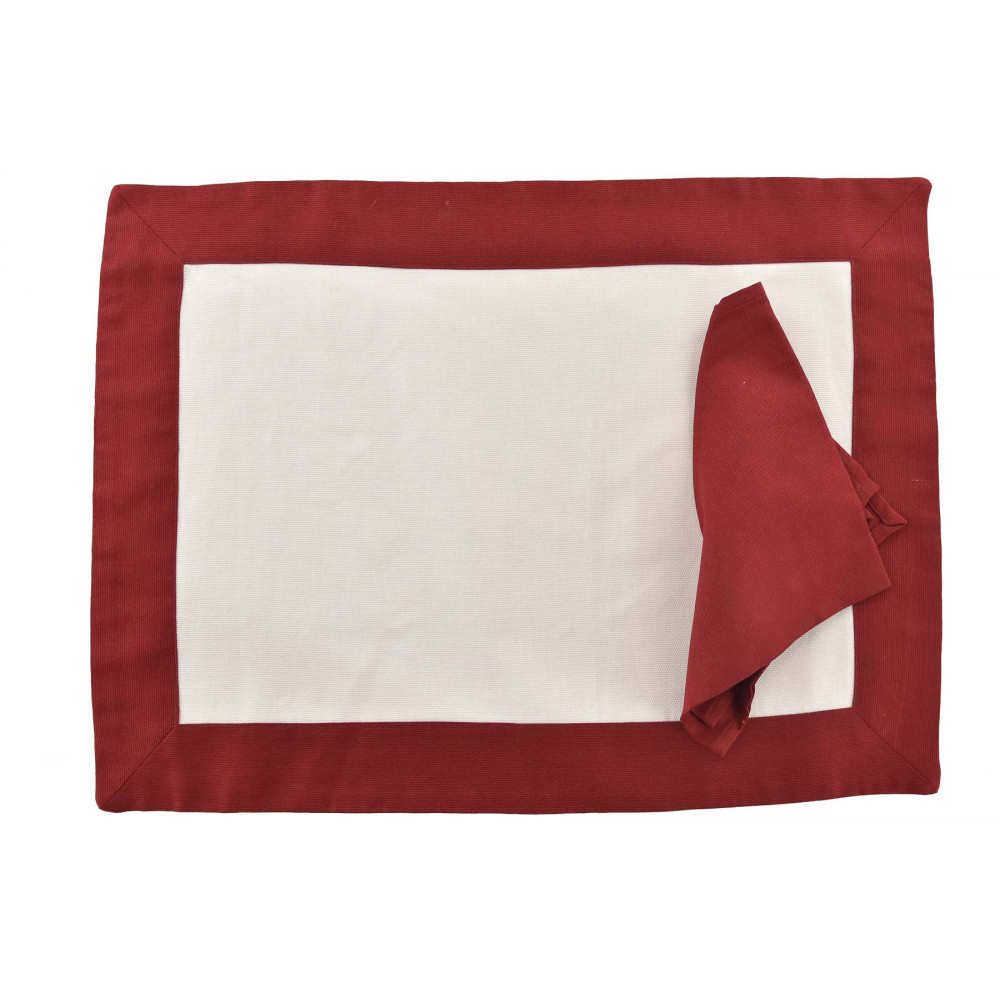 Marco de mantel individual con servilleta de algodón puro