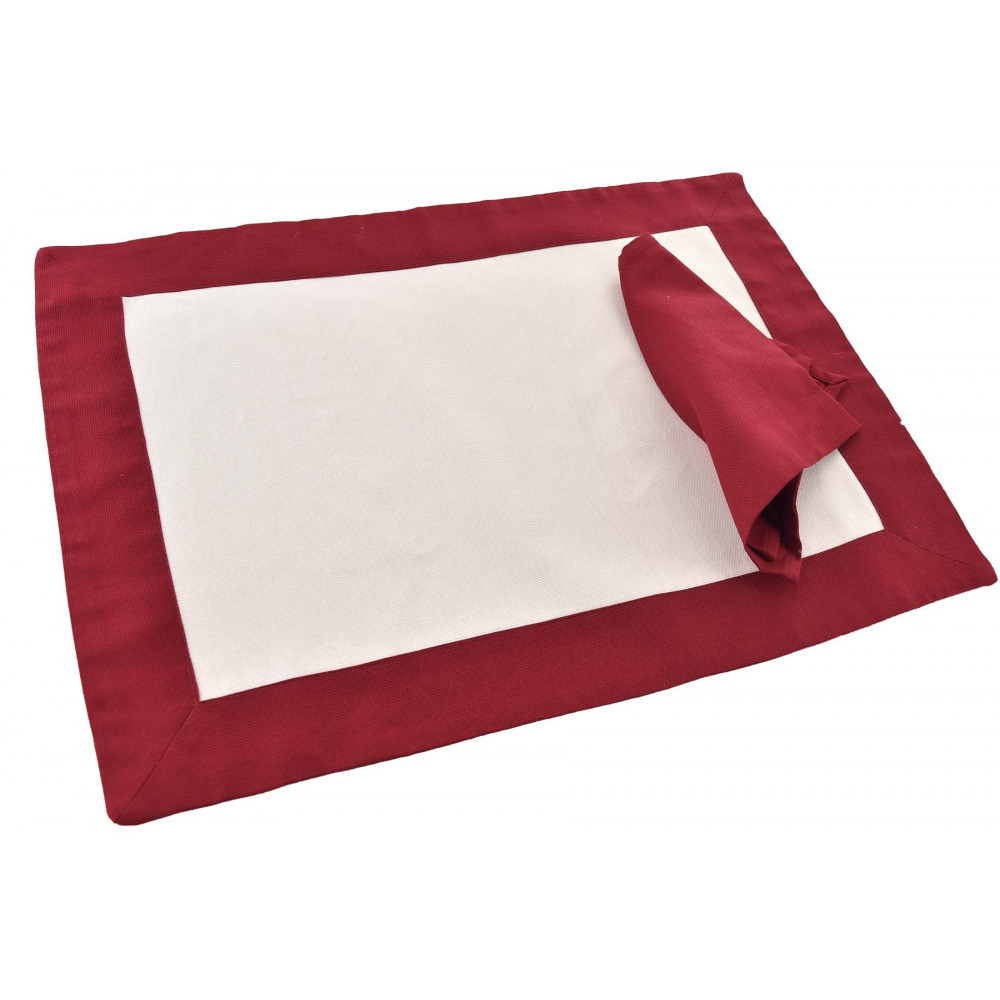 Set de table Cadre de table avec serviette en pur coton