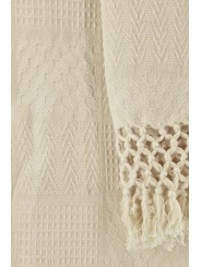 Serviettes en toile jacquard pur coton avec franges de style antique