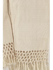 Pure Cotton Jacquard Canvas Towels with Antique Style Fringes