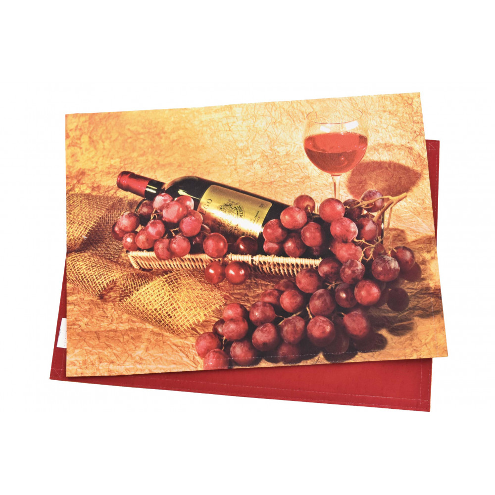 2 manteles individuales antimanchas estadounidenses Mantel individual de pan de vino de frutas vegetales a prueba de agua