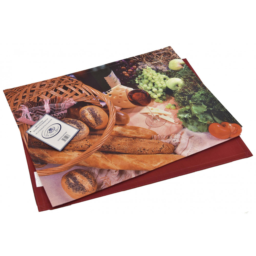 2 American anti-stain placemats Vegetable Fruit Wine Bread Placemat Waterproof