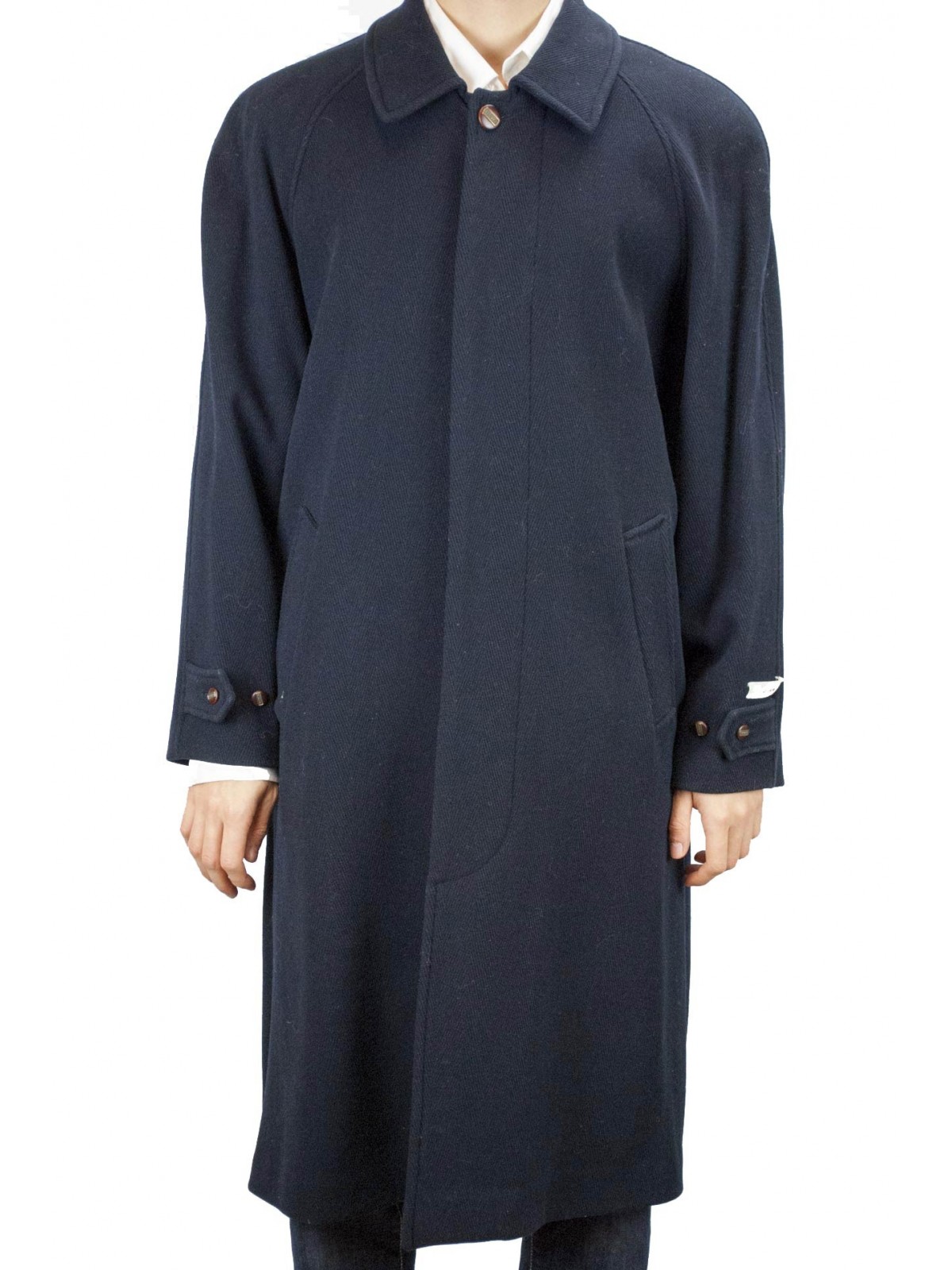 Navigare Men's Coat M Dark Blue Cashmere Blend Wide Raglan Sleeve - Trajes, chaquetas y chalecos para hombre