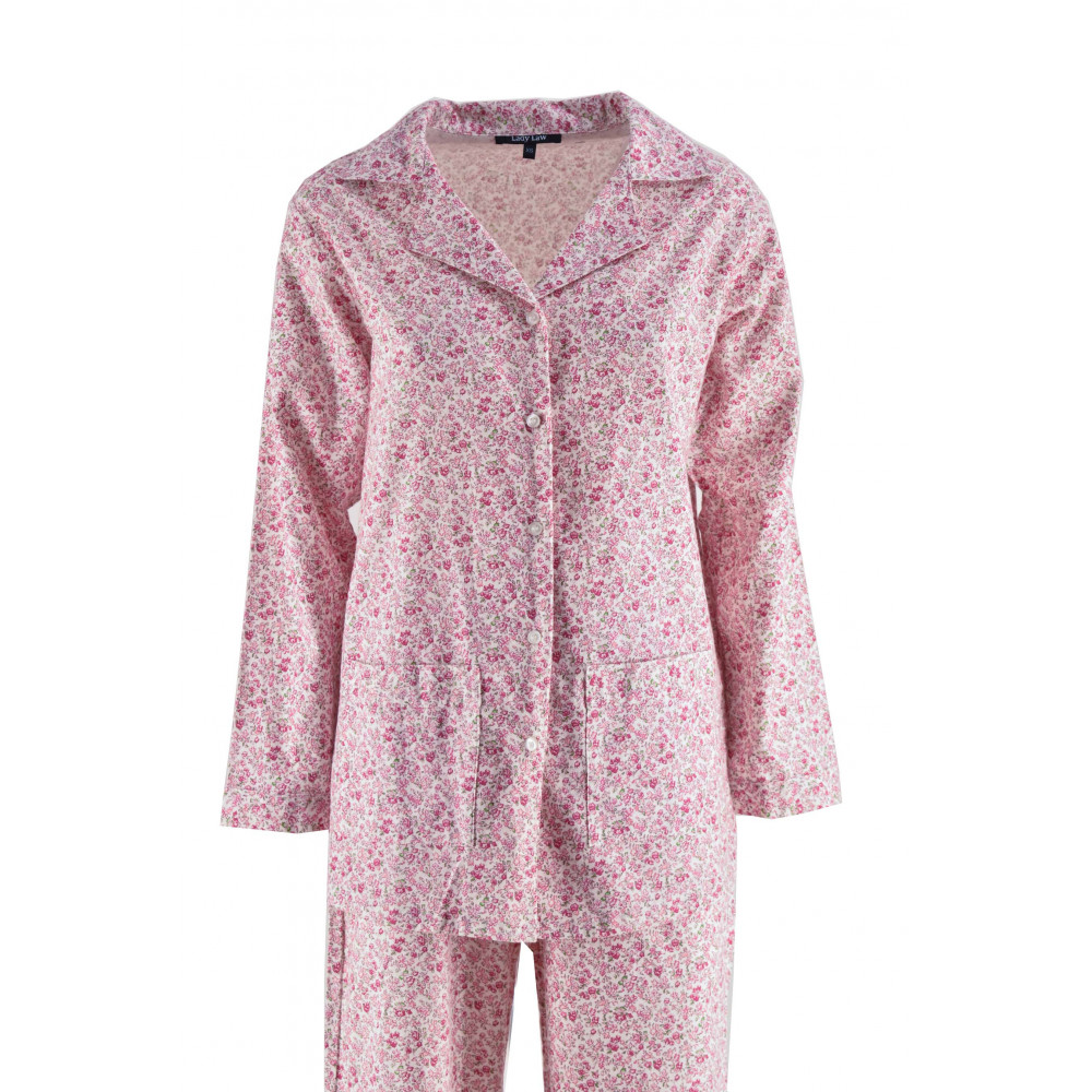 Pyjama Femme Classique en Flanelle Fleurs