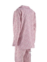 Pyjama Damen Klassische Flanell Blumen