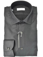 Camisa Hombre Elegante Sin Bolsillo Textura Oscura - Philo Vance - Bagnolo