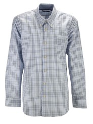 ButtonDown Man Shirt Checked Blue Red White background - contrast collar