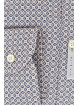 Slimfit Heren Overhemd Franse Kraag Geometrisch Patroon Blauw Beige Wit - Montese