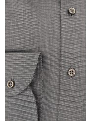 Класічная цёмна-шэрая мужчынская кашуля з тэкстураваным каўняром на гузіках - Conero