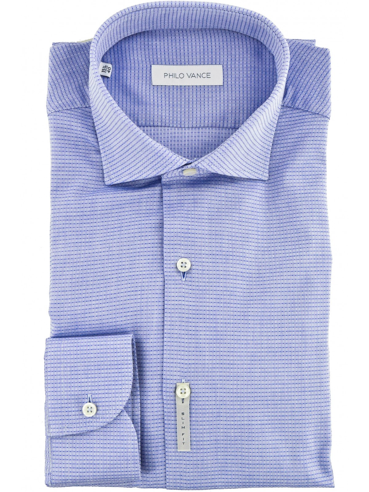 Camisa Hombre Slim Fit Cuello Textura Azul Claro - Aulla Tamaño 15¾ 40 Color