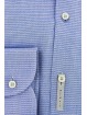 テクスチャード加工が施されたライトブルーのフレンチカラーが付いたスリムフィットの男性用シャツ - Aulla