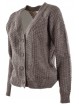 Knitted Cardigan Women's M Beige Buttonhole Stitch - 6 Strands Mixed Wool Alpaca