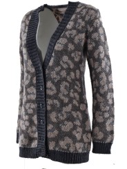 Knitted Cardigan ScolloV Women's M Beige Speckled Grey - 3-Wire Mixed Mohair