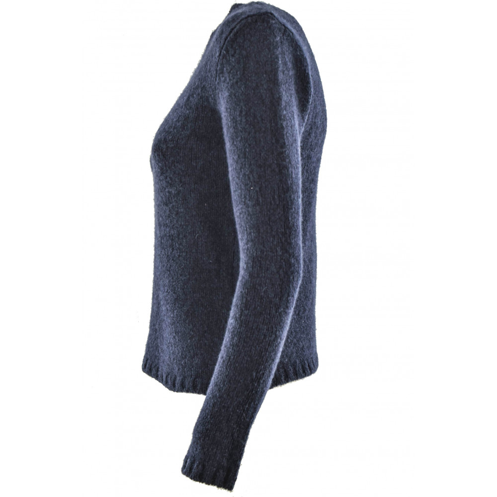 Damen Slim V-Neck Sweater 100% Kaschmir - Bouclè Garn - Kleine Größen