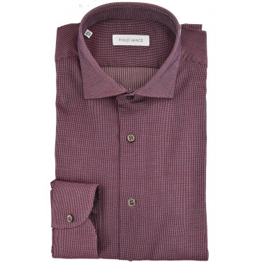 Bordeaux Slim Fit French Collar Men's Shirt - Philo Vance - Capri