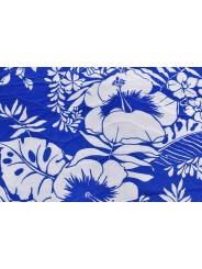 Couvre-lit matelassé Bleu Simple Fantaisie Hawaii Réversible 180x270 Coton Rêves Italie