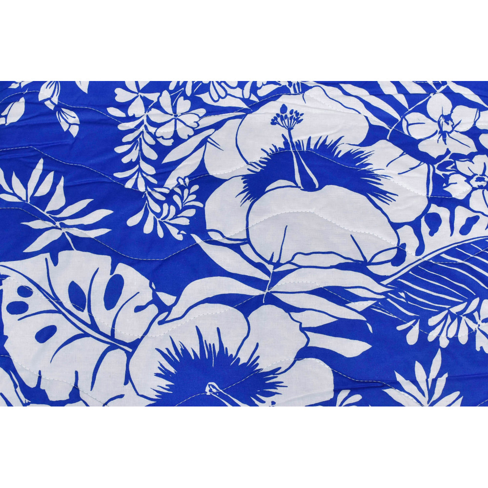 Quilted bedspread Single Blue Fantasy Hawaii Reversible 180x270 Cotton Dreams Italy