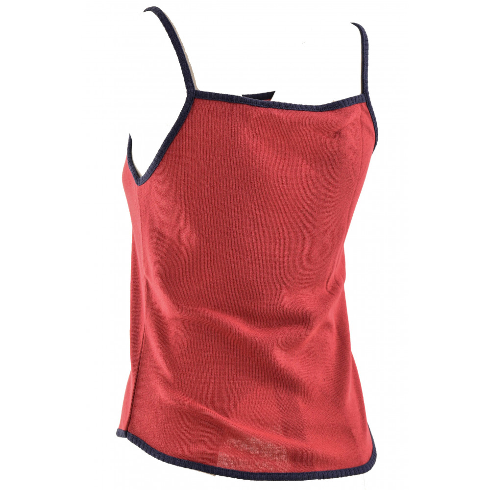 Replay Top Tank Neckline Woman Knit Cotton Red