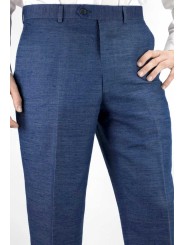 Pantaloni Uomo Classico taglia 48 Blu Inchiostro filafil - Tasche Laterali - Frescolana 4Stagioni