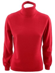 Knit Women's Crewneck Cashmere Silk Black, Red, White, Green - Comfortable fit