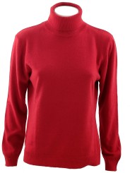 Frauen Red High Neck Sweater Kaschmir Wolle
