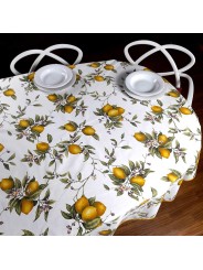 Panama Rectangular Oval Square Round Lemon Print Tablecloth