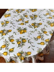 Panama Rectangular Oval Square Round Lemon Print Tablecloth