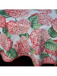 Tablecloth All Sizes Panama Print Lemons Hydrangeas Corals Foliage
